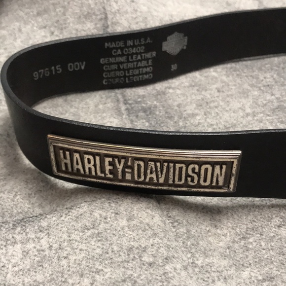 Vintage Harley-Davidson Leather Belt with Solid Brass Buckle - Picture 3 of 14